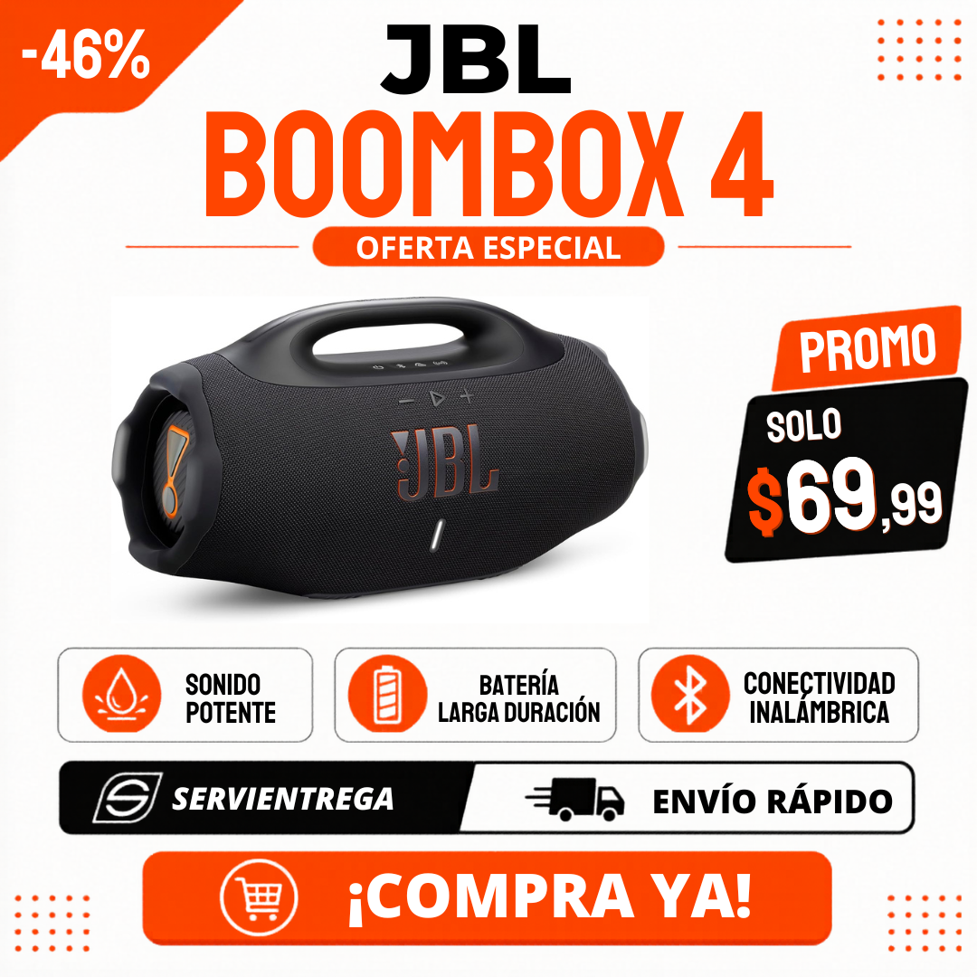 Parlante JBL Boombox 4 Bluetooth | Altavoz Portátil Inalámbrico con Sonido Potente