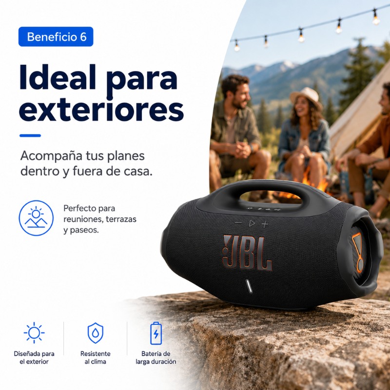 Ideal para exteriores