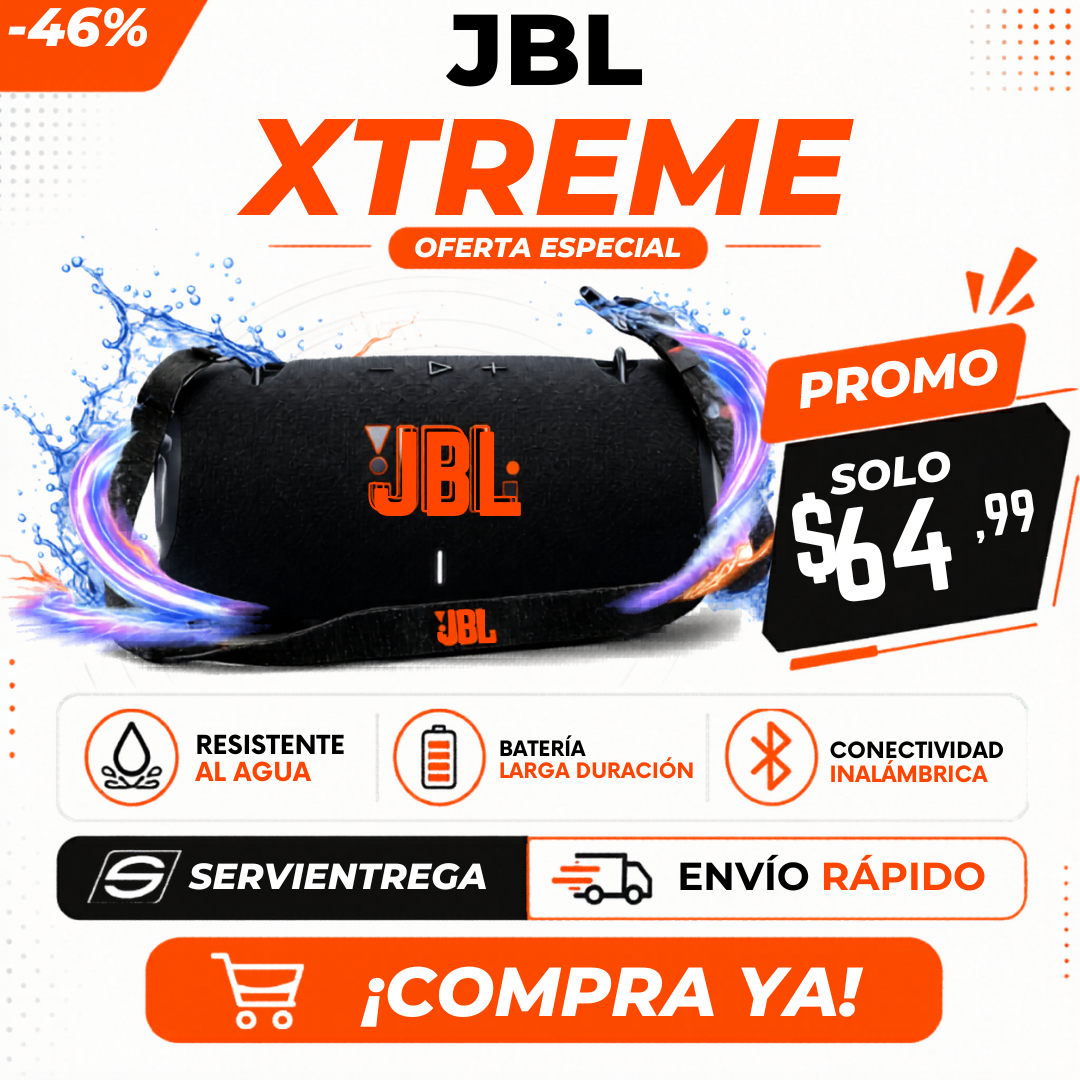 Parlante JBL Xtreme Bluetooth Portátil | Altavoz Inalámbrico con Sonido Potente y Diseño Resistente