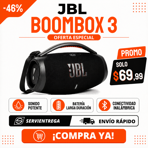 Parlante JBL Boombox 3 Bluetooth | Altavoz Portátil Inalámbrico con Sonido Potente