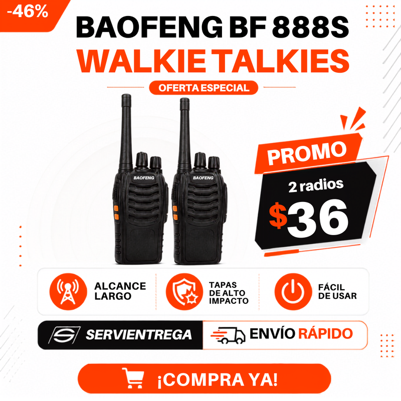Baofeng BF 888S Walkie Talkies| Radios Comunicadores de Largo Alcance para Seguridad, Trabajo y Negocios